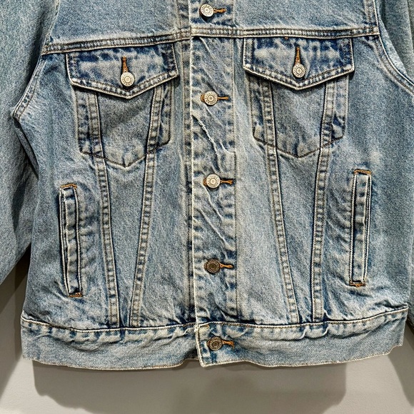 Vintage GAP Blue Jeans Denim Raw Jacket Classic Y2K Trucker 90s Style/men size S - Picture 4 of 13